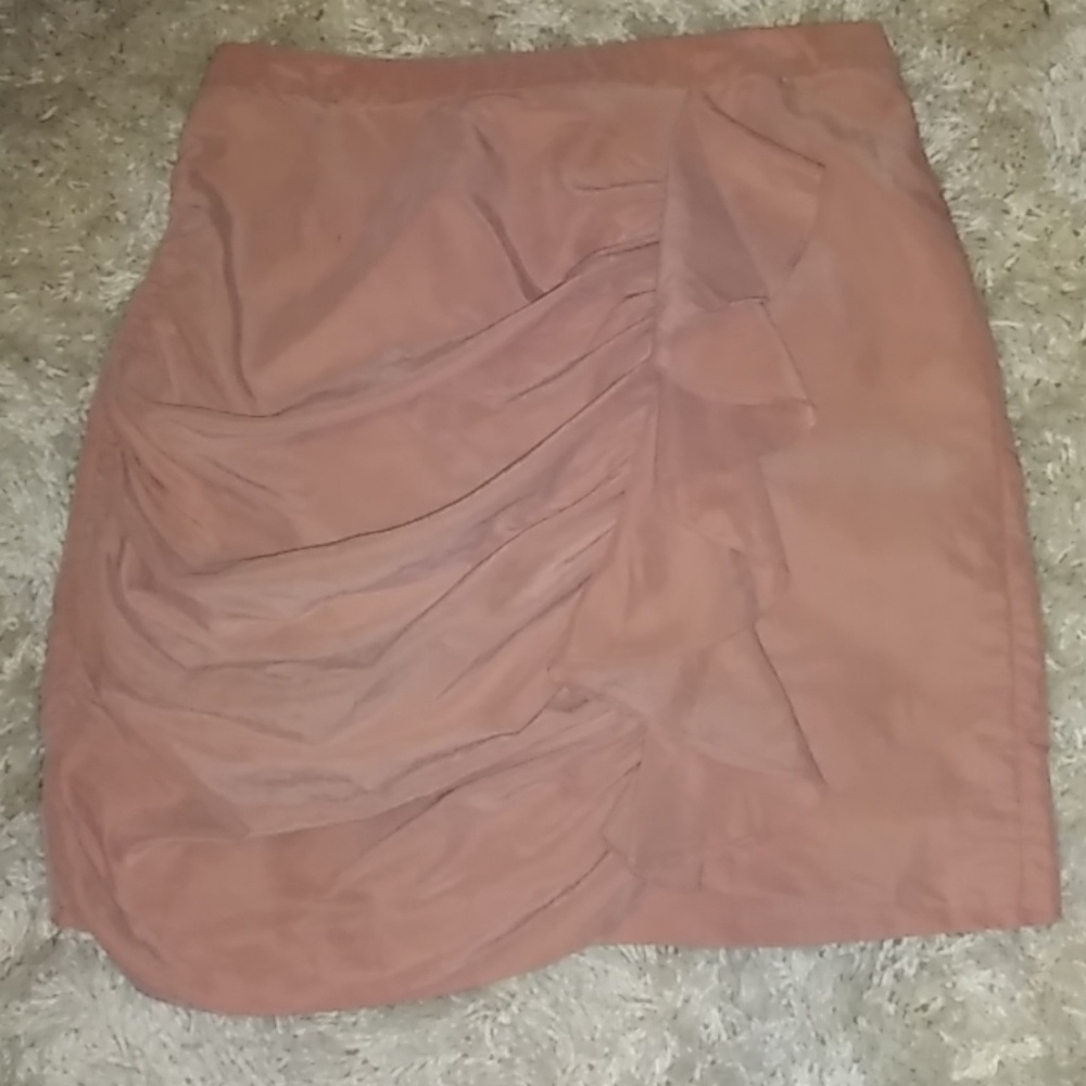 Flirty Silk Ruffled Forever 21 Pencil Skirt
